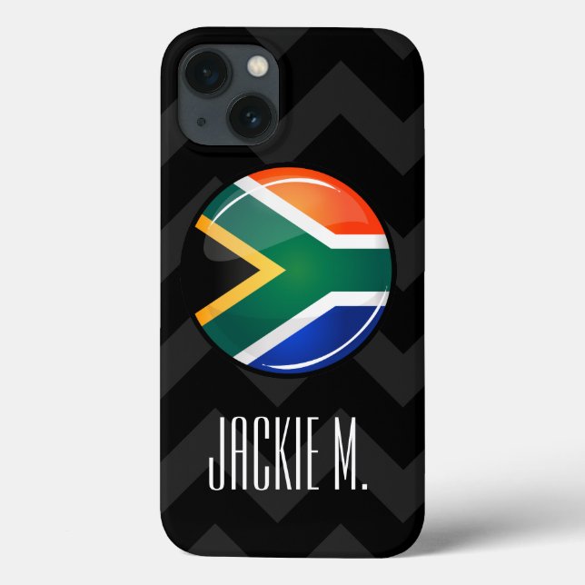 Glossy Round South African Flag Case-Mate iPhone Case (Back)