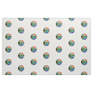 Glossy Round South African Flag Fabric