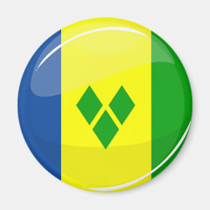 Glossy Round St. Vincent and Grenadines Flag Magnet