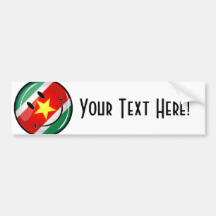 Glossy Round Suriname Flag Bumper Sticker