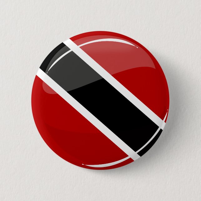 Glossy Round Trinidad and Tobago Flag 2 Inch Round Button (Front)