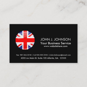 Glossy Round UK English Flag Business Card