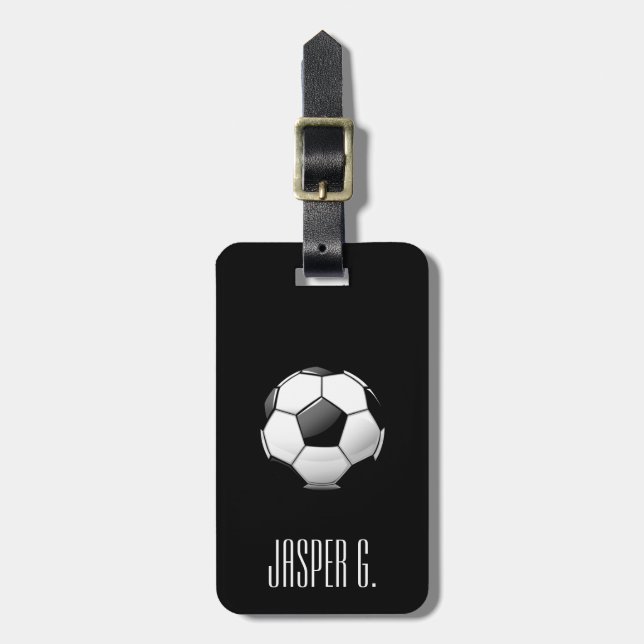 Glossy Soccer Ball Luggage Tag (Front Vertical)