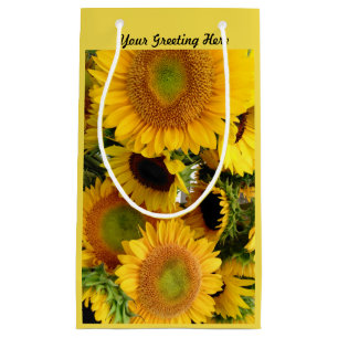 Glossy Sunflower Gift Bag Personalize Greeting