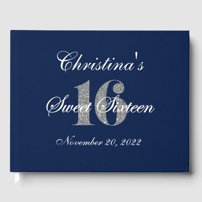 Glossy Sweet 16 Parties scintillant d'argent Livre (Recto)