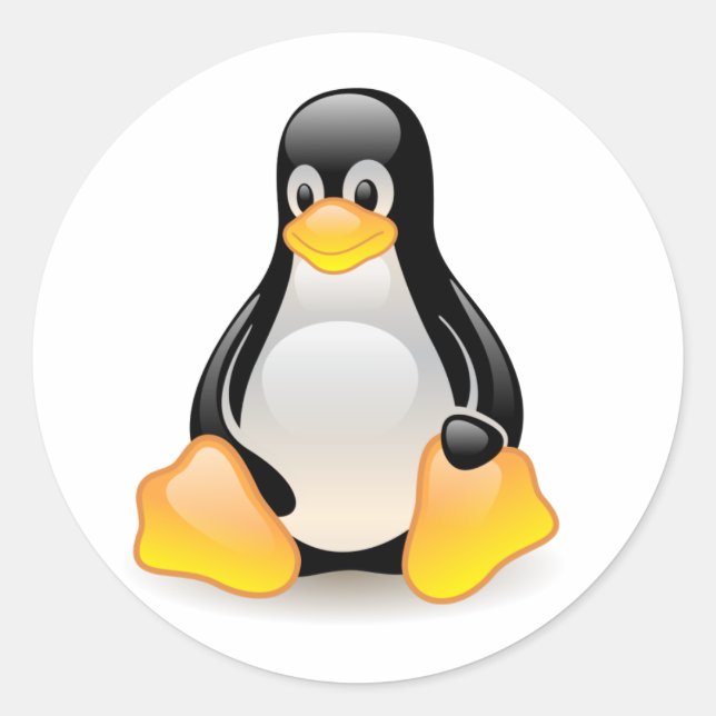 Glossy Tux Linux Penguin Sticker (Front)