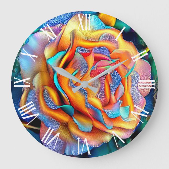 Glossy Unique Rose Art Dream Large Clock (Front)