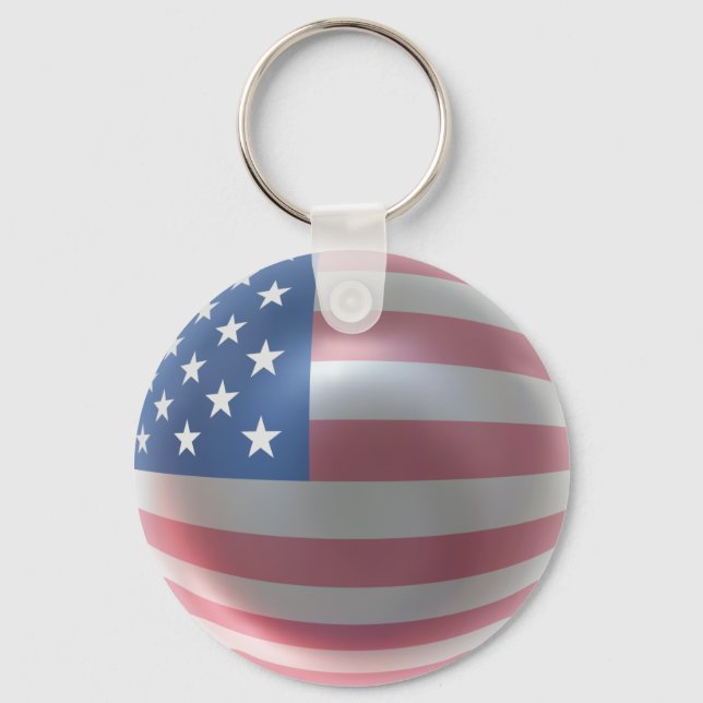Glossy USA Flag Keychain (Front)