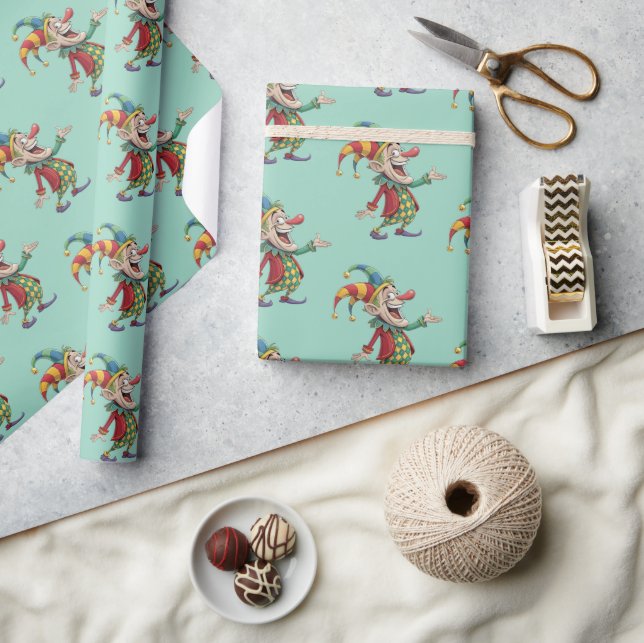 Glossy Wrapping Paper April Fool's Day Clown (Crafts)