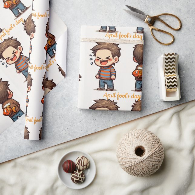 Glossy Wrapping Paper April Fool's Day Fishing (Crafts)