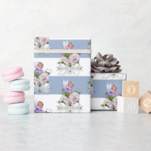 Glossy Wrapping Paper Blue & White Stripe 