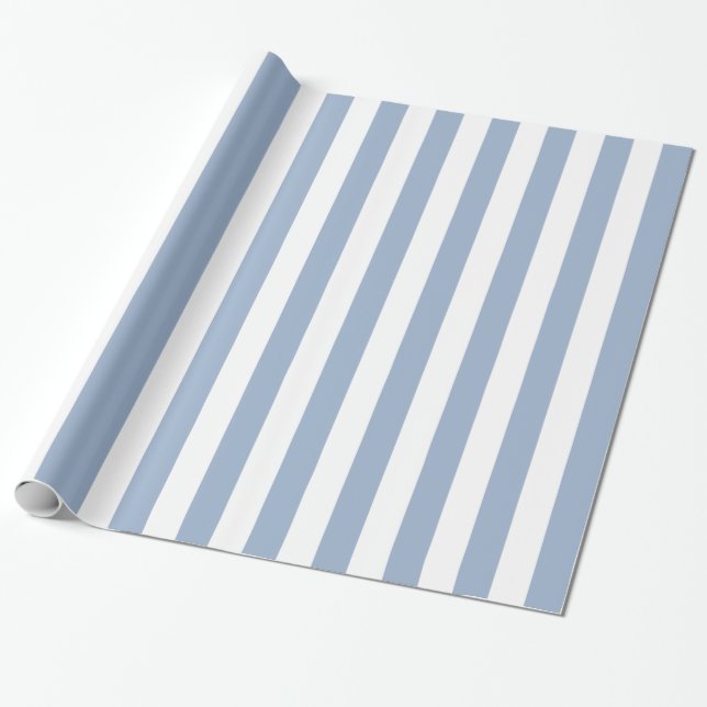 Glossy Wrapping Paper Blue & White Stripe (Unrolled)
