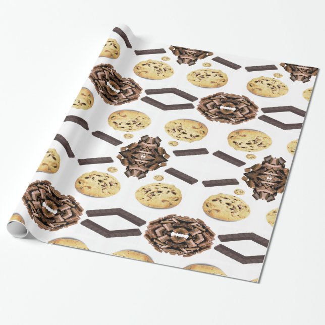 Glossy Wrapping Paper, Chocolate Chip Paper (Unrolled)