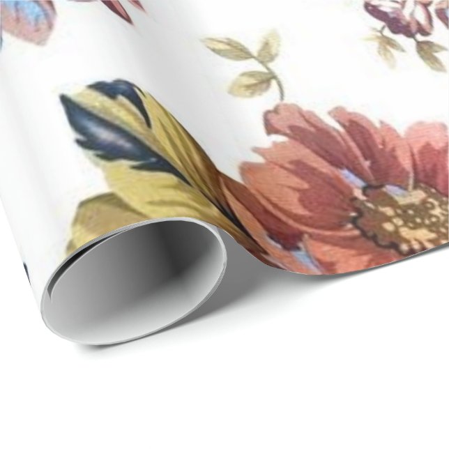 Glossy Wrapping Paper Floral (Roll Corner)
