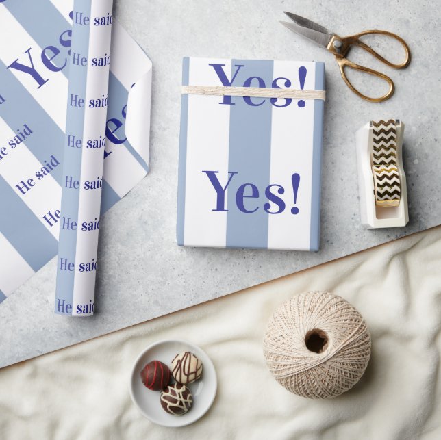 Glossy Wrapping Paper Pastel Colors He said Yes! (Crafts)