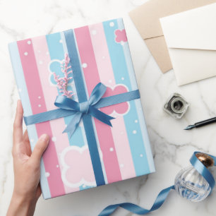 Glossy Wrapping Paper Pastel Colors Stripe