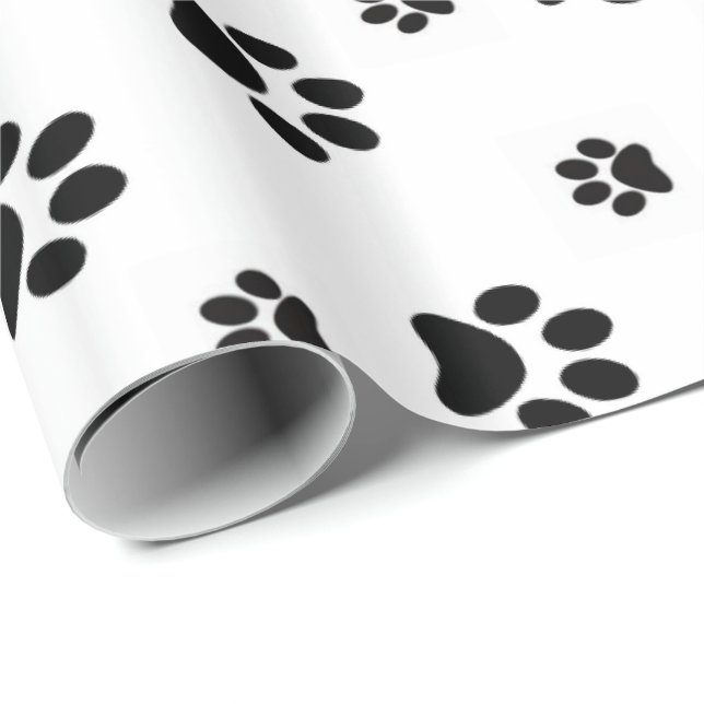 Glossy Wrapping Paper Paws Dogs Puppy Cat  KItten (Roll Corner)