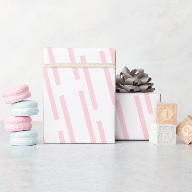 Glossy Wrapping Paper Pink & White Stripe (Baby Shower)