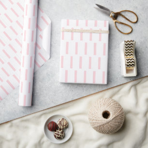 Glossy Wrapping Paper Pink & White Stripe
