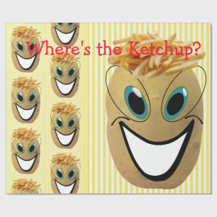 Glossy Wrapping Paper, Potato French Fries Stripe Paper