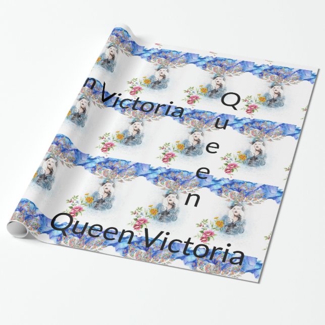 Glossy Wrapping Paper, Queen Victorian Floral Paper (Unrolled)