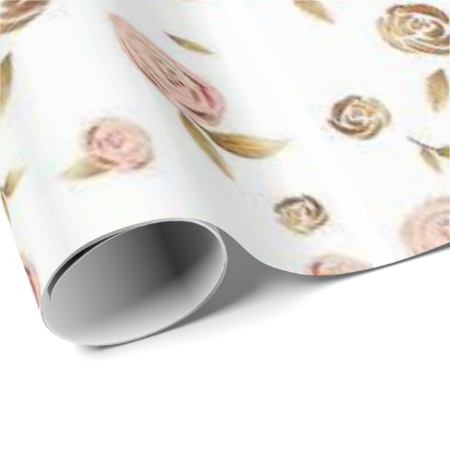 Glossy Wrapping Paper Rose Floral (Roll Corner)