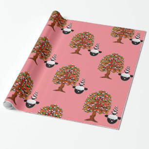 Glossy Wrapping Paper, Sheep Tree Pink Wrapping Paper