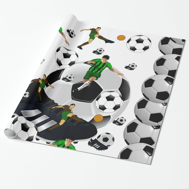 Glossy Wrapping Paper Soccer Ball (Unrolled)