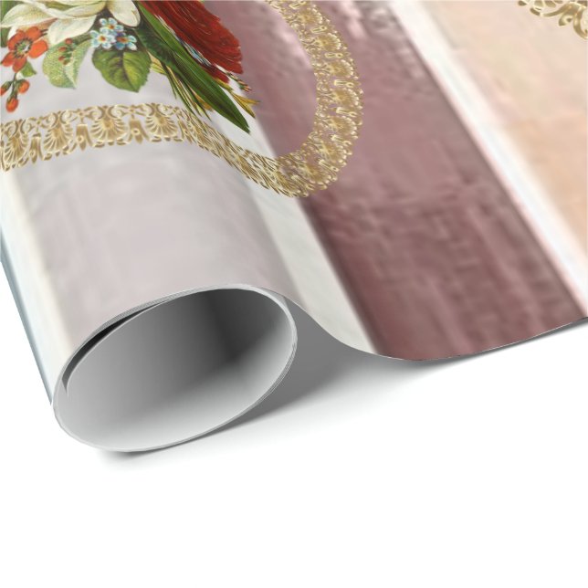 Glossy Wrapping Paper Victorian Floral (Roll Corner)