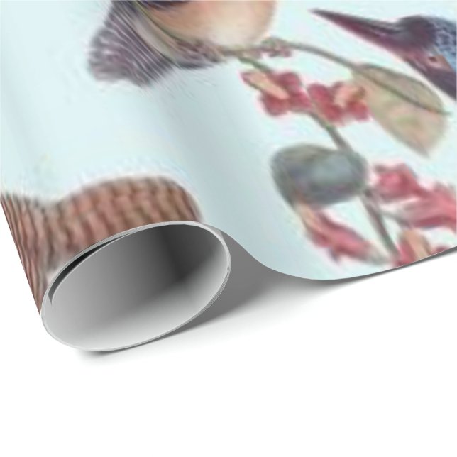 Glossy Wrapping Paper Vintage Bird (Roll Corner)
