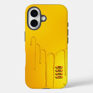 Glossy Yellow Dripping Effect iPhone 16 Case