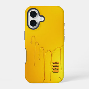 Glossy Yellow Dripping Effect iPhone 16 Case