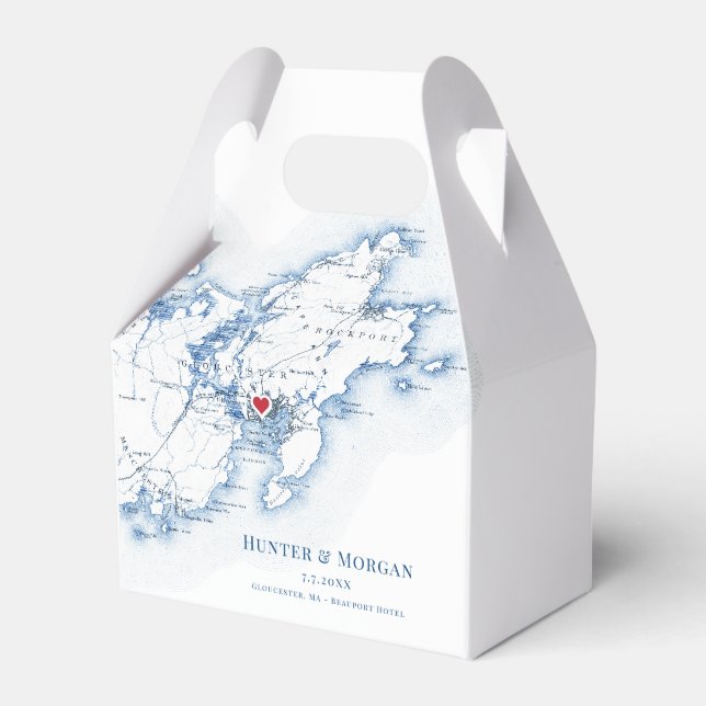 Gloucester Cape Ann Destination Wedding Elegant Favor Box (Front Side)