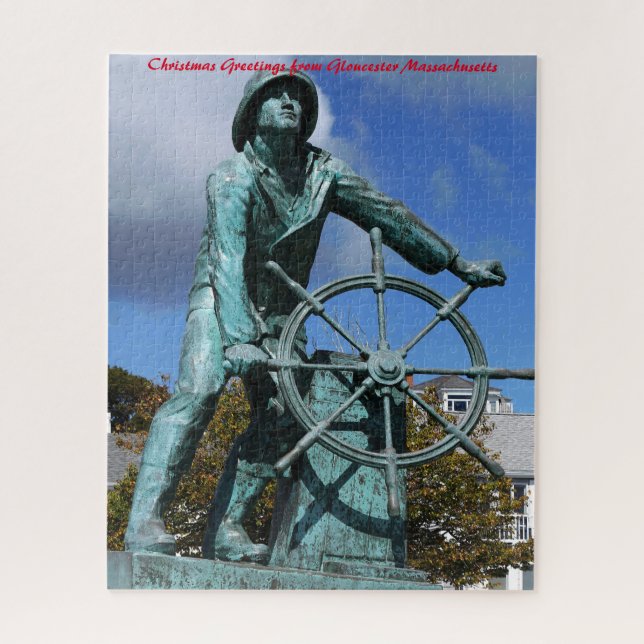 Gloucester Massachusetts. Christmas Greetings Jigsaw Puzzle (Vertical)