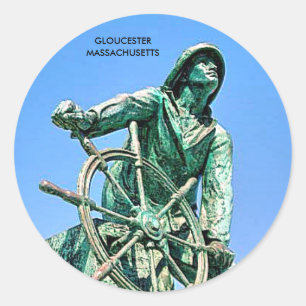 GLOUCESTER  MASSACHUSETTS CLASSIC ROUND STICKER