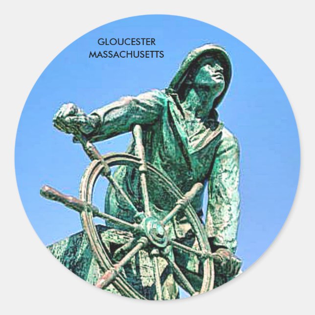 GLOUCESTER  MASSACHUSETTS CLASSIC ROUND STICKER (Front)