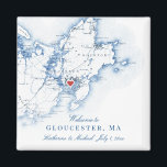 Gloucester Massachusetts Map Wedding Favour Magnet<br><div class="desc">Quick and Easy ordering! These Gloucester, MA map magnets are perfect to welcome your out of town guests with welcome bag goodies, or customize them for your wedding party. Whether you're tying the knot at Cruiseport Goucester, Beauport Hotel, The Elks Bass Rocks or the Hammond Castle Museum, this Gloucester, Massachusetts...</div>