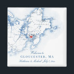 Gloucester Massachusetts Map Wedding Favour Magnet<br><div class="desc">Quick and Easy ordering! These Gloucester, MA map magnets are perfect to welcome your out of town guests with welcome bag goodies, or customize them for your wedding party. Whether you're tying the knot at Cruiseport Goucester, Beauport Hotel, The Elks Bass Rocks or the Hammond Castle Museum, this Gloucester, Massachusetts...</div>