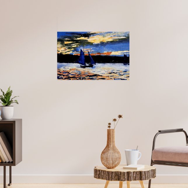 Gloucester Sunset painting by Winslow Homer Poster (Living Room 3)