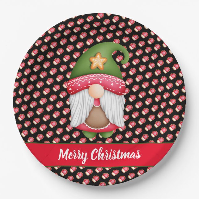 Glove Gnome Customize Colour and Text Paper Plate (Front)