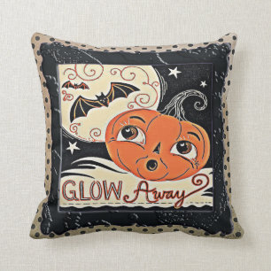 Glow Away Pretty Pumpkin Throw Pillow