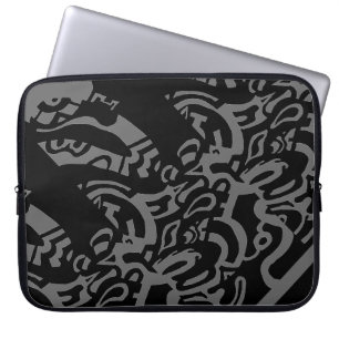 "Glow" B&W Abstract Art Laptop Sleeve