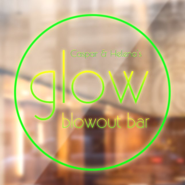 Glow Blowout Bar Add Your Name Neon Green Window Cling (Sheet 2)