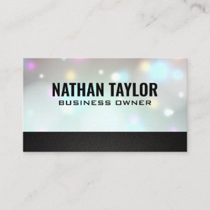 Glow Bokeh Black Texture Trim Business Card