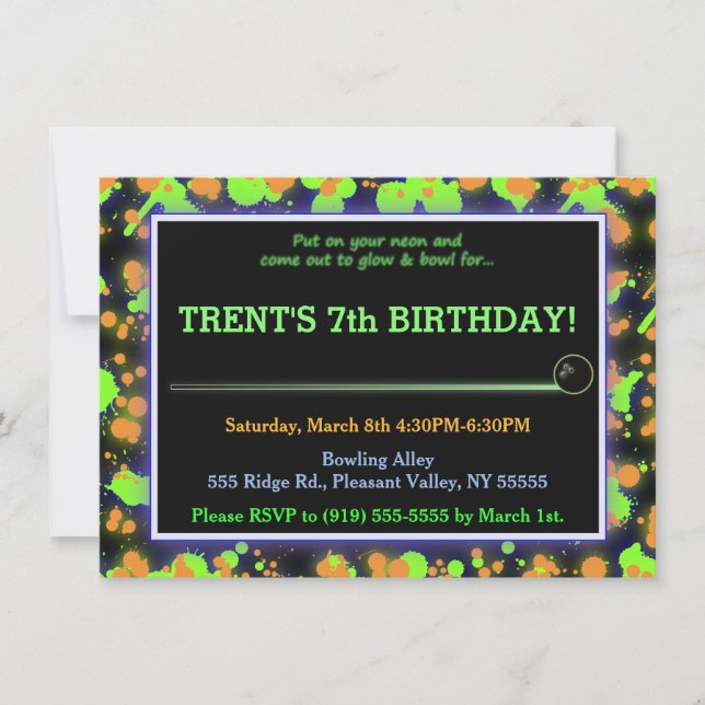 Glow Bowl Splatter Invitation (Front)