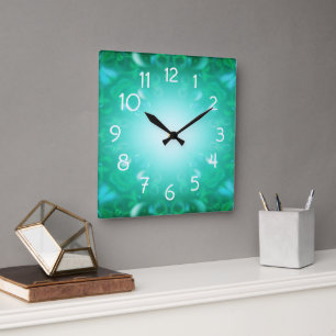 Glow Bubbles Square Wall Clock