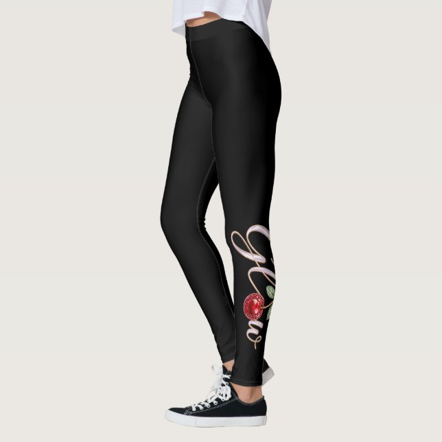 Glow Cherry – Glam Women’s Leggings (Left)