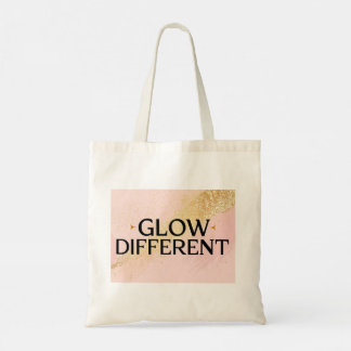 Glow Different Tote Bag – Pink Gold Quote