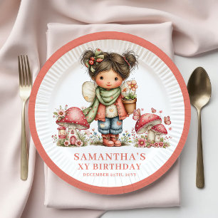 Glow Fairy 6th Birthday Blush Pink Paper Plates