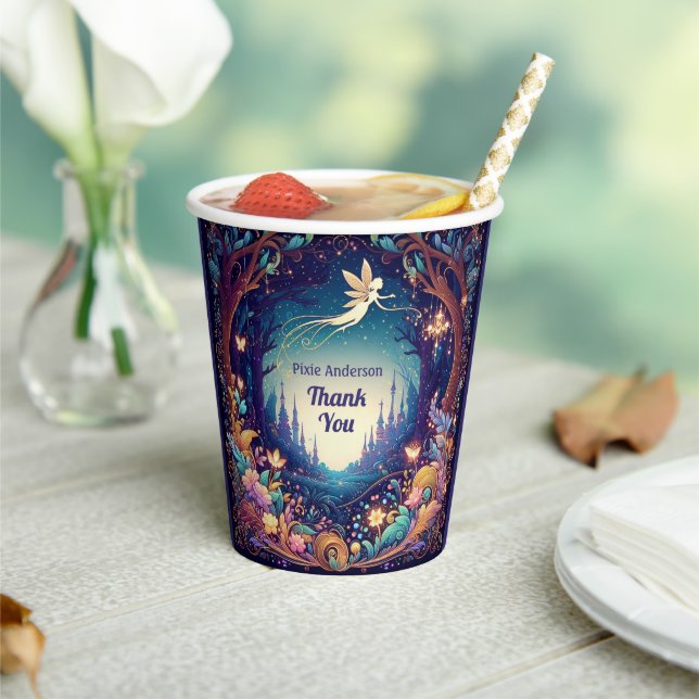 Glow Fairy Party Theme - Fairytale After Dark Paper Cups (Insitu)